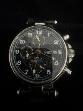 Stauer automatic Men's Black Dial Multifunction Watch
